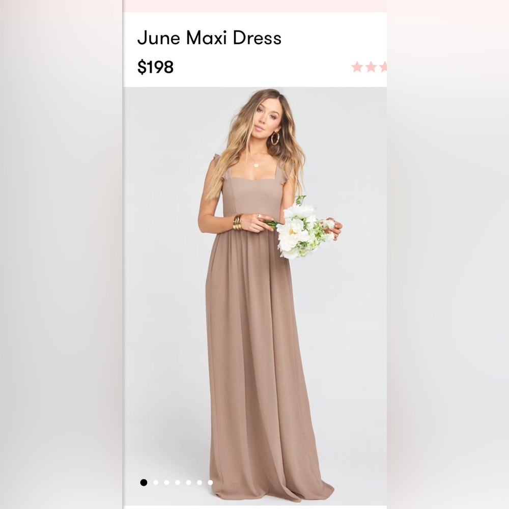 Show Me Your MuMu June Maxi chiffon dress sand dune color size large